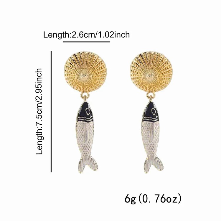 Summer bohemian vacation style accessories, marine life pendant earrings, light luxury and high-end foreign trade shell jewelry