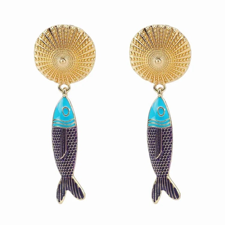 Summer bohemian vacation style accessories, marine life pendant earrings, light luxury and high-end foreign trade shell jewelry