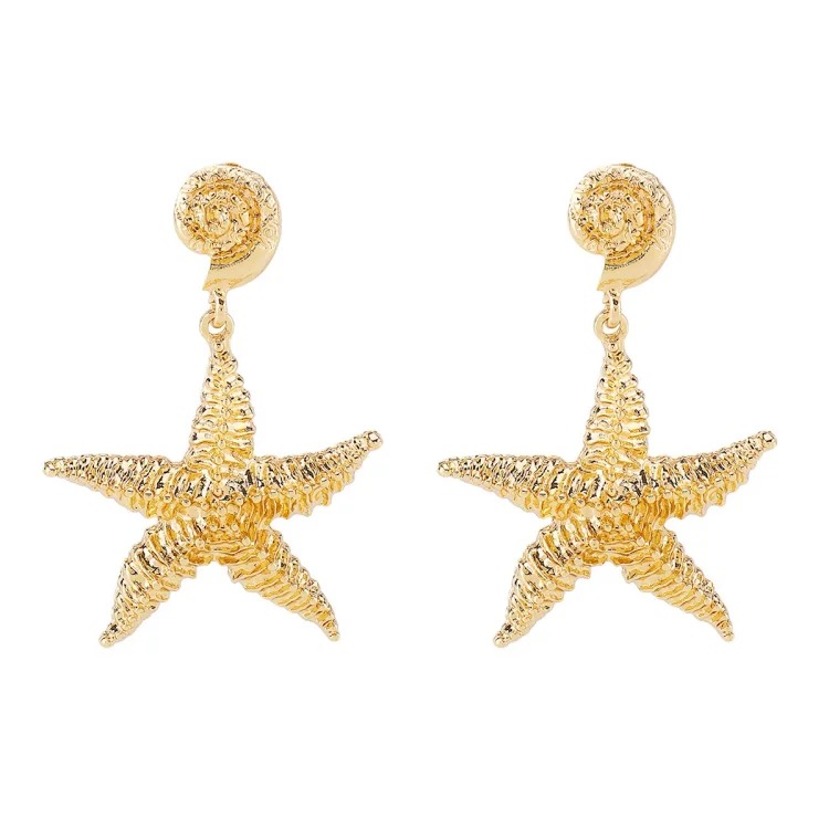 Summer bohemian vacation style accessories, marine life pendant earrings, light luxury and high-end foreign trade shell jewelry