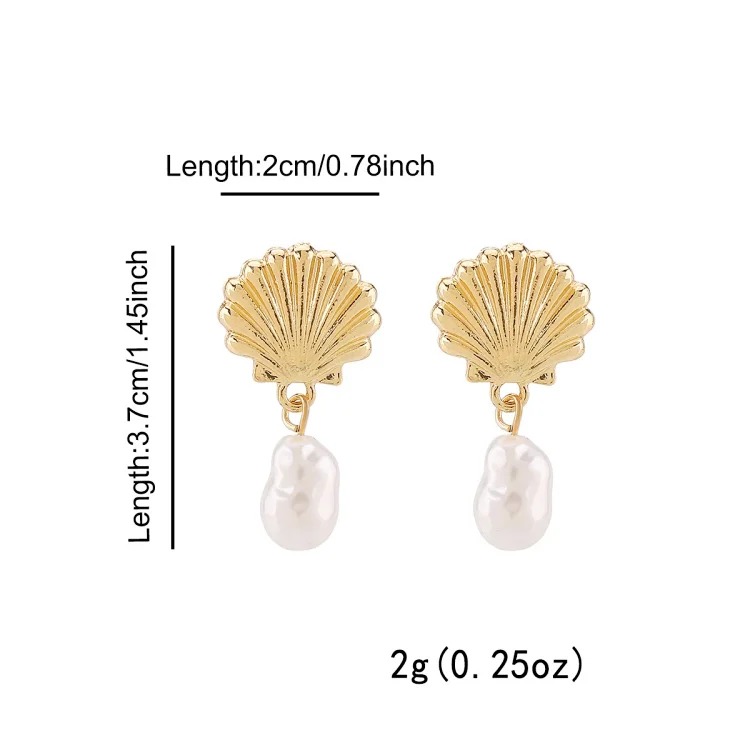 Summer bohemian vacation style accessories, marine life pendant earrings, light luxury and high-end foreign trade shell jewelry