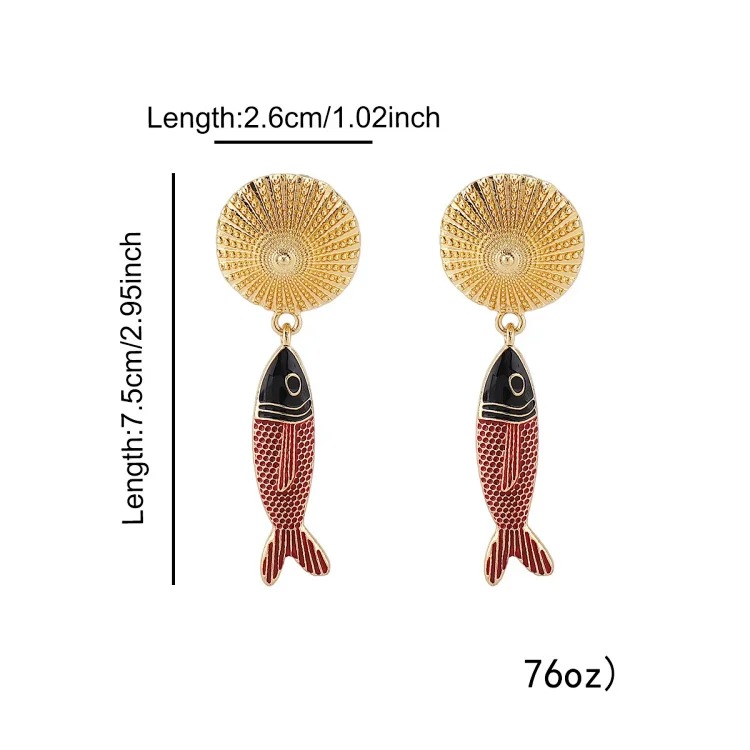 Summer bohemian vacation style accessories, marine life pendant earrings, light luxury and high-end foreign trade shell jewelry