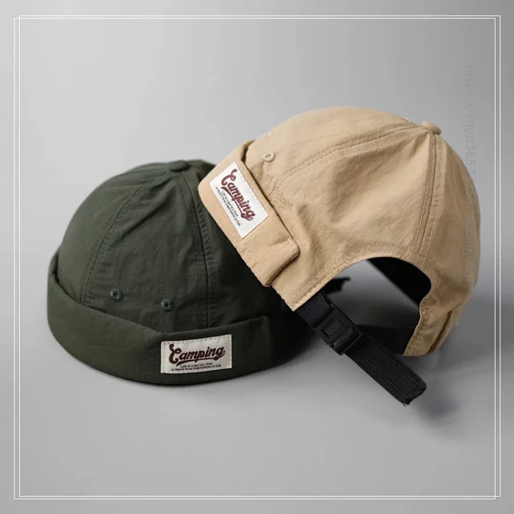 Japanese niche cloth label yuppie hooligan hat women's summer brimless hip-hop sailor hat street melon skin landlord hat men