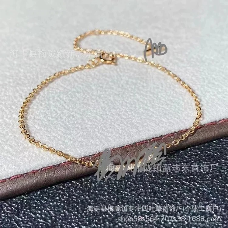 Seiko Mini Smiley Face Bracelet Plated 18K Gold Dijia Smile Glossy Diamond Full Diamond Smiley Face Bracelet image 5