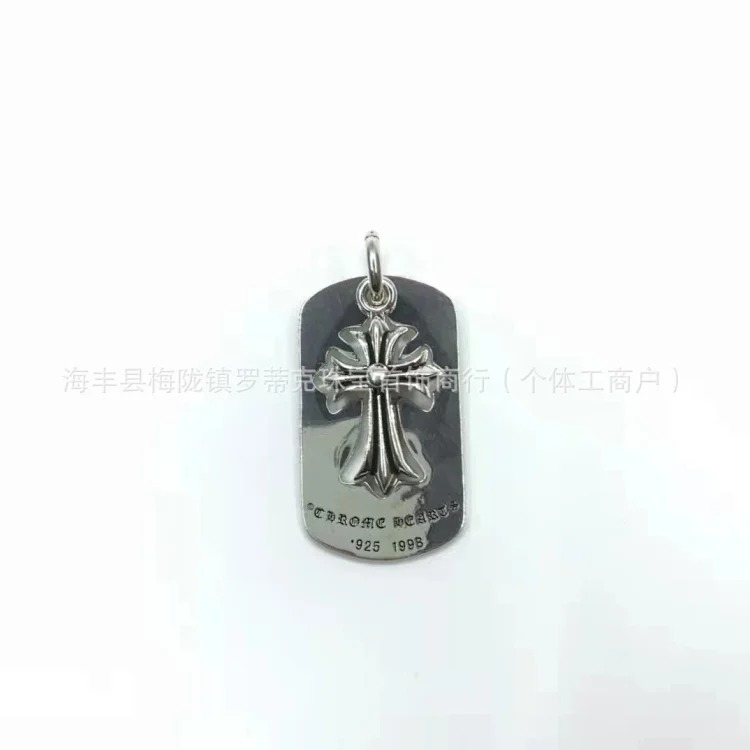 Chrome Hearts CH Crowe necklace s925 standard retro old cross anchor pendant casual matching necklace Europe and America cross-border