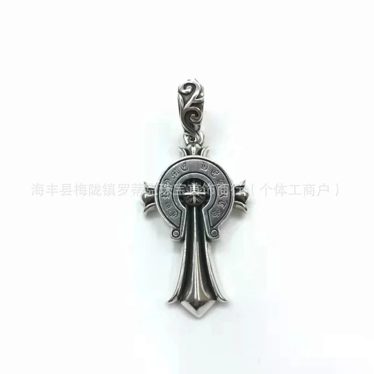 Chrome Hearts CH Crowe necklace s925 standard retro old cross anchor pendant casual matching necklace Europe and America cross-border