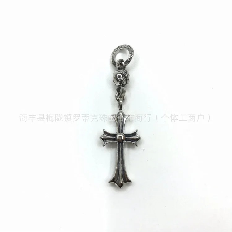 Chrome Hearts CH Crowe necklace s925 standard retro old cross anchor pendant casual matching necklace Europe and America cross-border