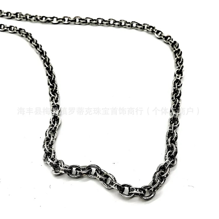 Chrome Hearts CH Crowe necklace s925 standard retro old cross anchor pendant casual matching necklace Europe and America cross-border