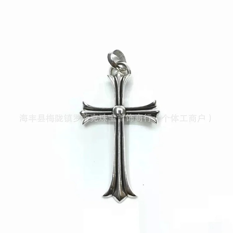 Chrome Hearts CH Crowe necklace s925 standard retro old cross anchor pendant casual matching necklace Europe and America cross-border