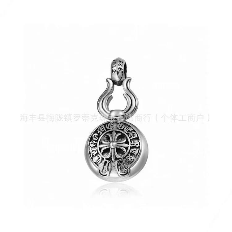 Chrome Hearts CH Crowe necklace s925 standard retro old cross anchor pendant casual matching necklace Europe and America cross-border