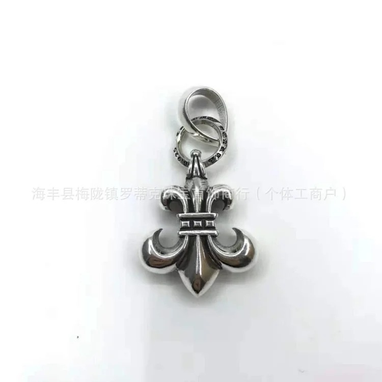 Chrome Hearts CH Crowe necklace s925 standard retro old cross anchor pendant casual matching necklace Europe and America cross-border