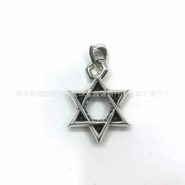 Chrome Hearts CH Crowe necklace s925 standard retro old cross anchor pendant casual matching necklace Europe and America cross-border