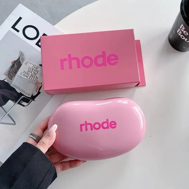 Partition rhode Hailey same gift box cosmetic bag 8-color silicone storage bag limited pea bag new style