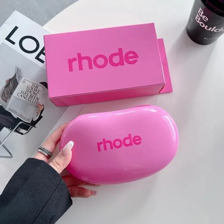 Partition rhode Hailey same gift box cosmetic bag 8-color silicone storage bag limited pea bag new style