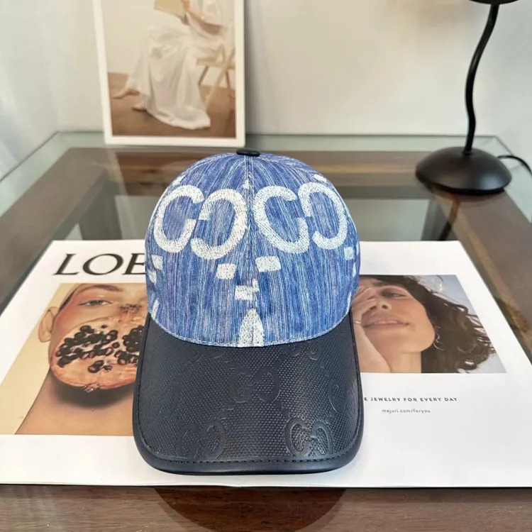 Source Factory Denim Color Block Letter Casual Peaked Cap Outdoor Sports Sun Hat Student Baseball Cap Wholesale