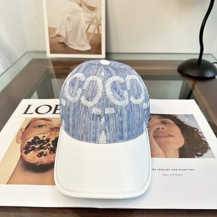 Source Factory Denim Color Block Letter Casual Peaked Cap Outdoor Sports Sun Hat Student Baseball Cap Wholesale