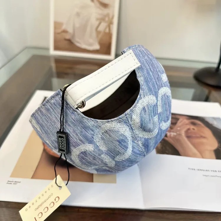 Source Factory Denim Color Block Letter Casual Peaked Cap Outdoor Sports Sun Hat Student Baseball Cap Wholesale