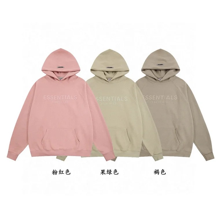 New ESSENTIALS FEAR OF GOD FOG Hoodie Front Letters Velvet Hooded Sweatshirt