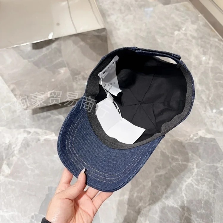 Miaojia's new mi letter denim letter embroidery baseball cap denim all-match light luxury peaked hat for men and women sun visor