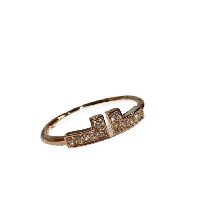 Ring for women, natural mother-of-pearl diamond plated 18k niche design couple ring image 13