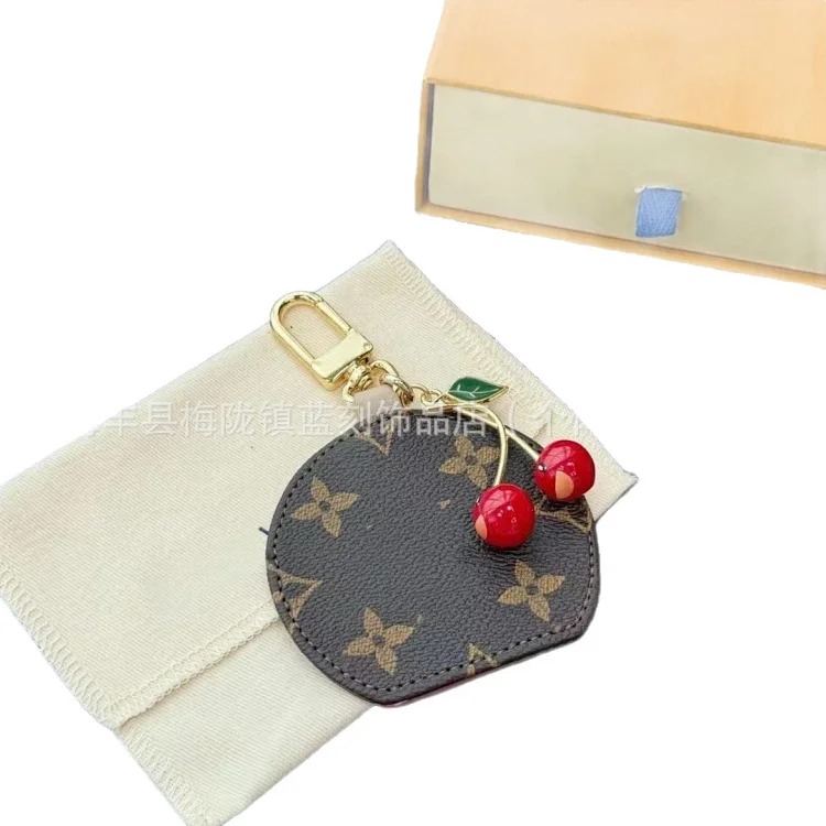 Ins high-end cherry keychain bag pendant women's bag jewelry exquisite car pendant dropshipping