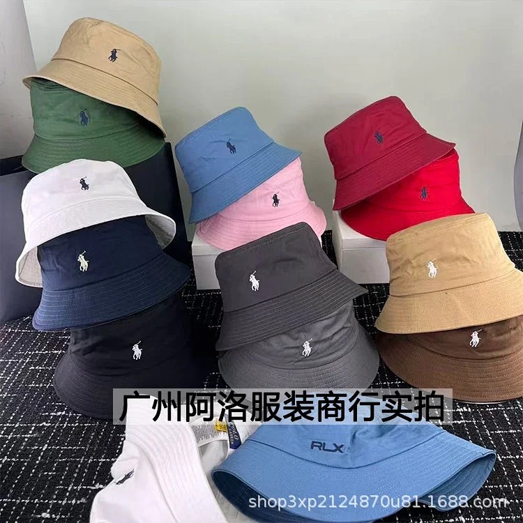 Original Raff PL fisherman hat embroidered solid color bucket hat for men and women, versatile sun protection, mountaineering, sun protection, large brim