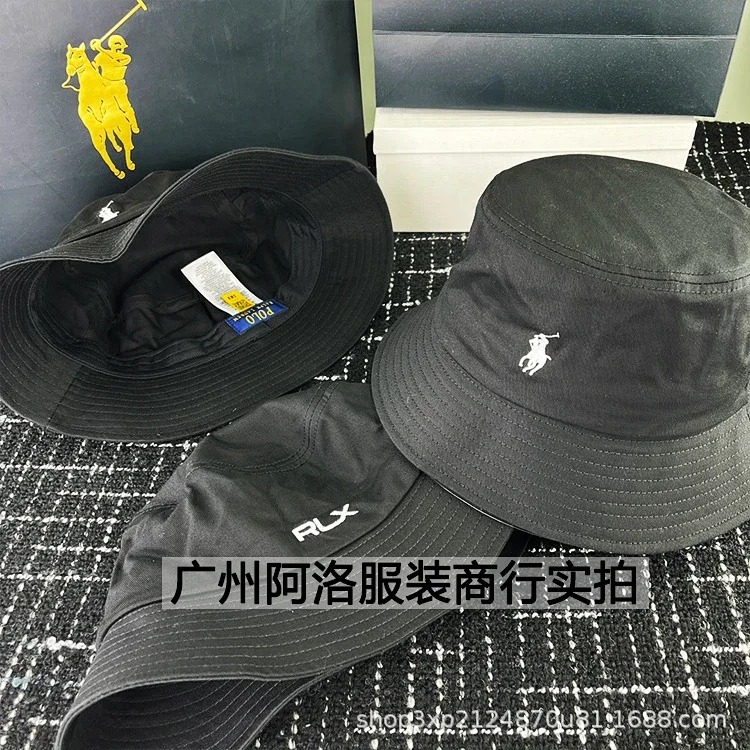 Original Raff PL fisherman hat embroidered solid color bucket hat for men and women, versatile sun protection, mountaineering, sun protection, large brim image 2