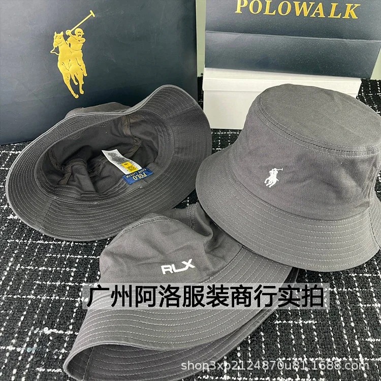 Original Raff PL fisherman hat embroidered solid color bucket hat for men and women, versatile sun protection, mountaineering, sun protection, large brim image 5
