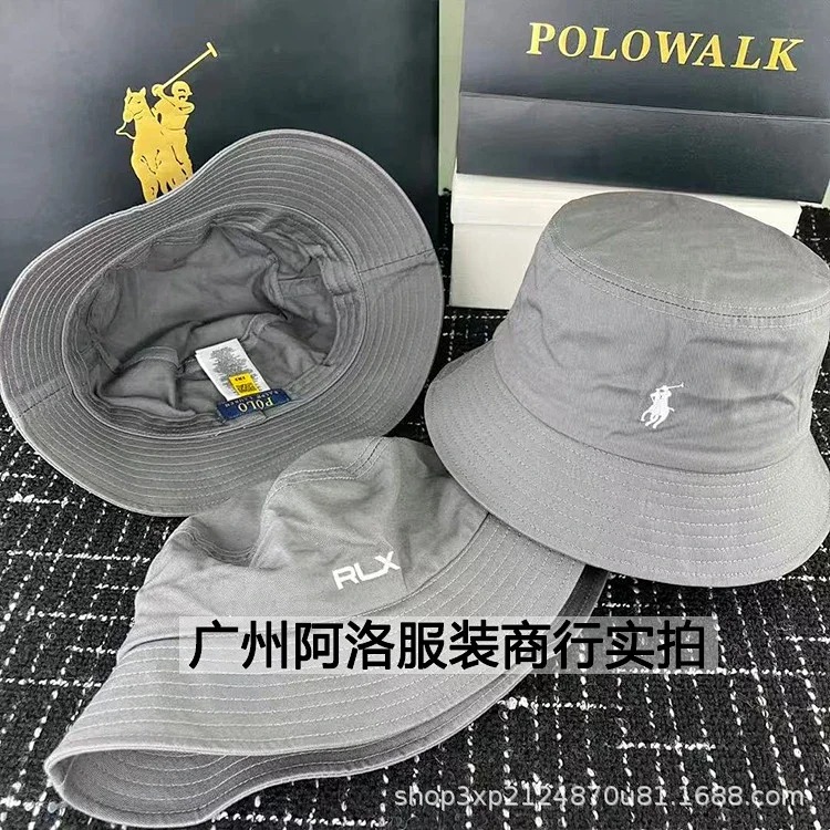 Original Raff PL fisherman hat embroidered solid color bucket hat for men and women, versatile sun protection, mountaineering, sun protection, large brim image 6