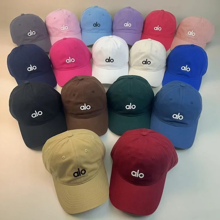 Korean style three-dimensional silicone letter alo peaked cap summer sun protection hat casual versatile soft top baseball cap