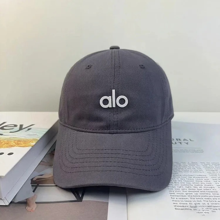 Korean style three-dimensional silicone letter alo peaked cap summer sun protection hat casual versatile soft top baseball cap image 5