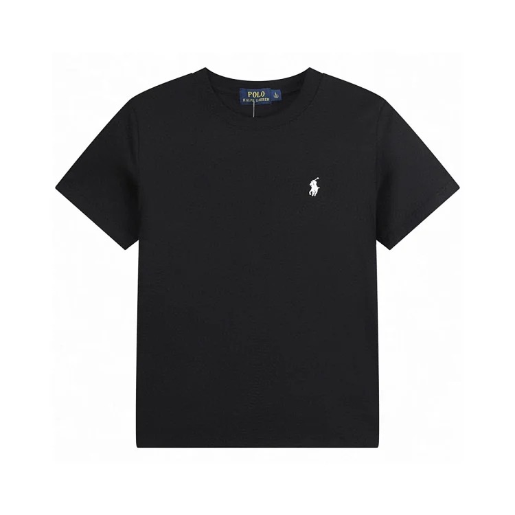 Logo embroidered crew neck pullover short-sleeved T-shirt