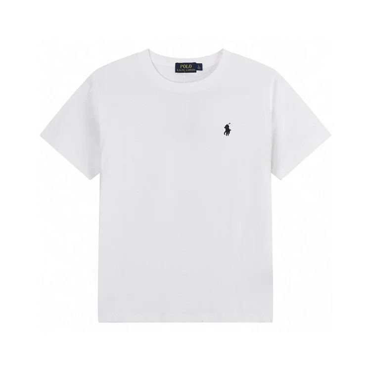 Logo embroidered crew neck pullover short-sleeved T-shirt