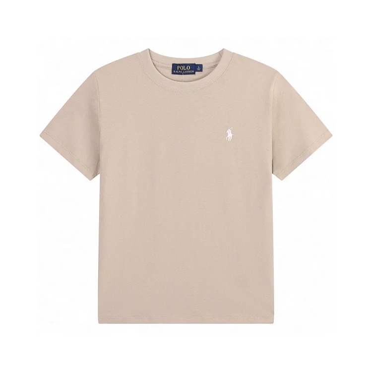 Logo embroidered crew neck pullover short-sleeved T-shirt