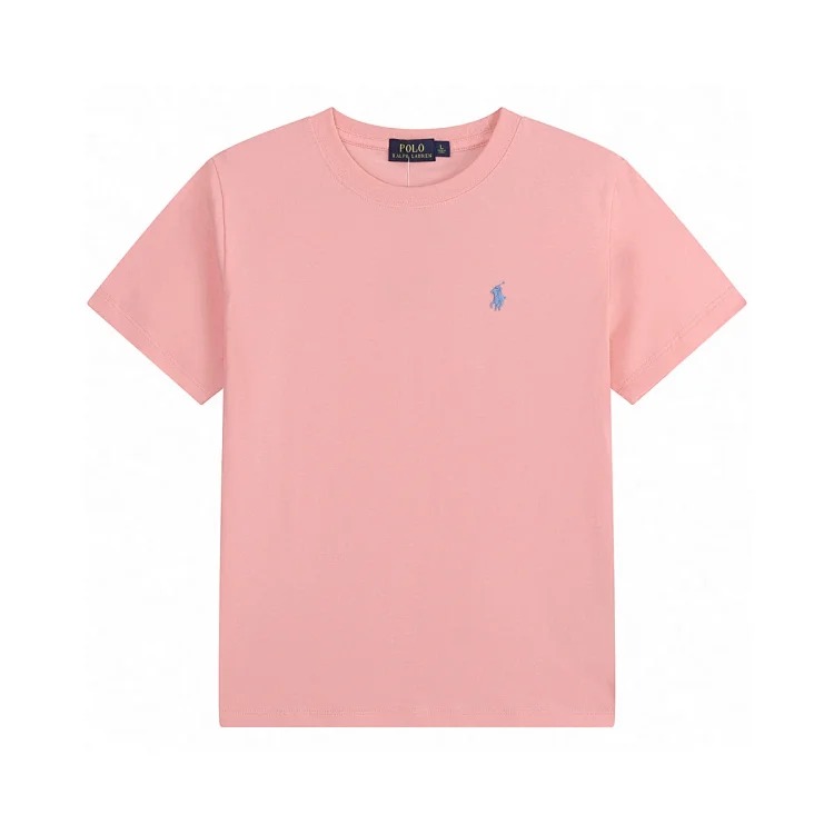 Logo embroidered crew neck pullover short-sleeved T-shirt