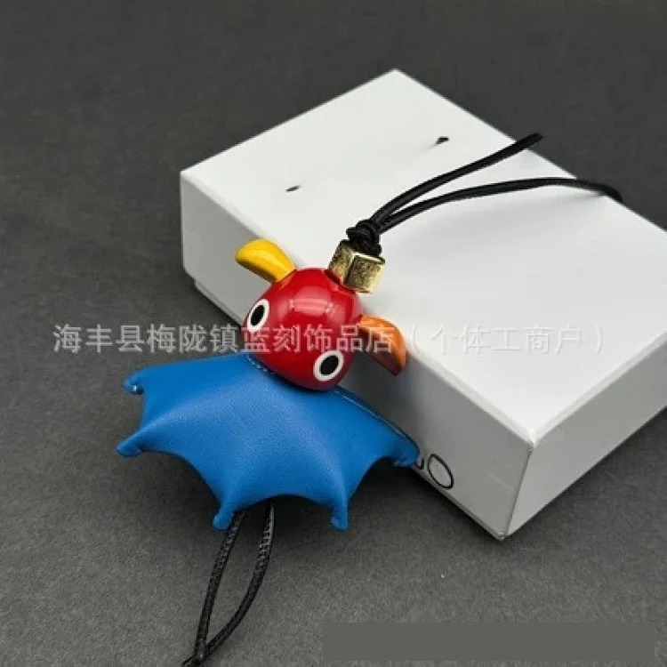 Luojia Xiaohei black first-layer cowhide elf pendant car keychain pendant bag pendant exquisite leather art