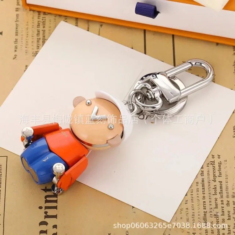 Cartoon Sunflower Keychain Leather Metal Cute Doll Versatile Wear-Resistant Fashion Wholesale
