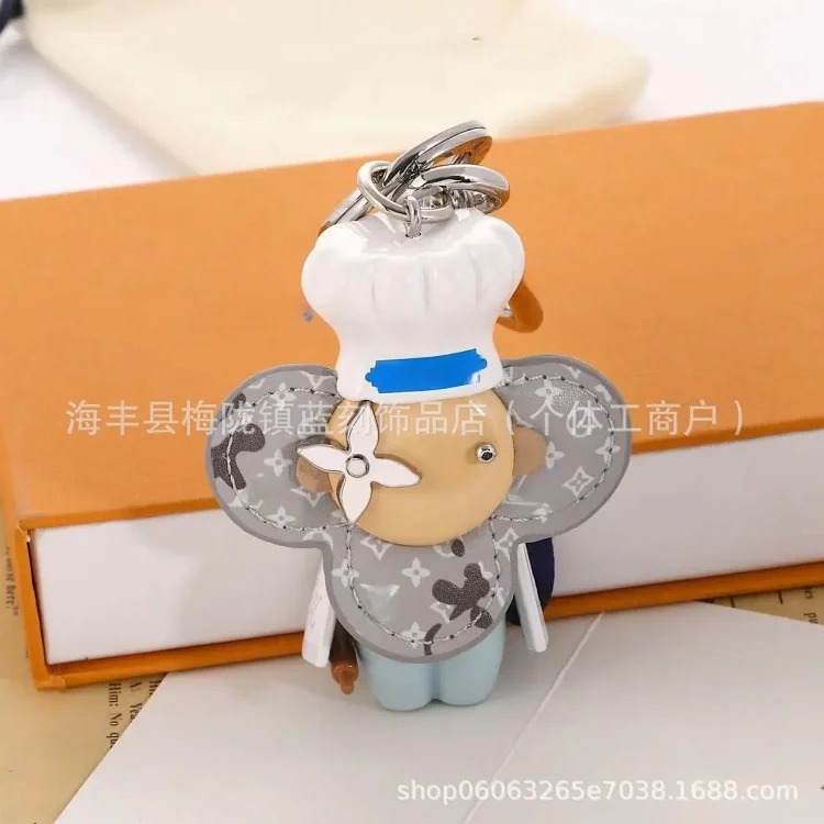Cartoon Sunflower Keychain Leather Metal Cute Doll Versatile Wear-Resistant Fashion Wholesale