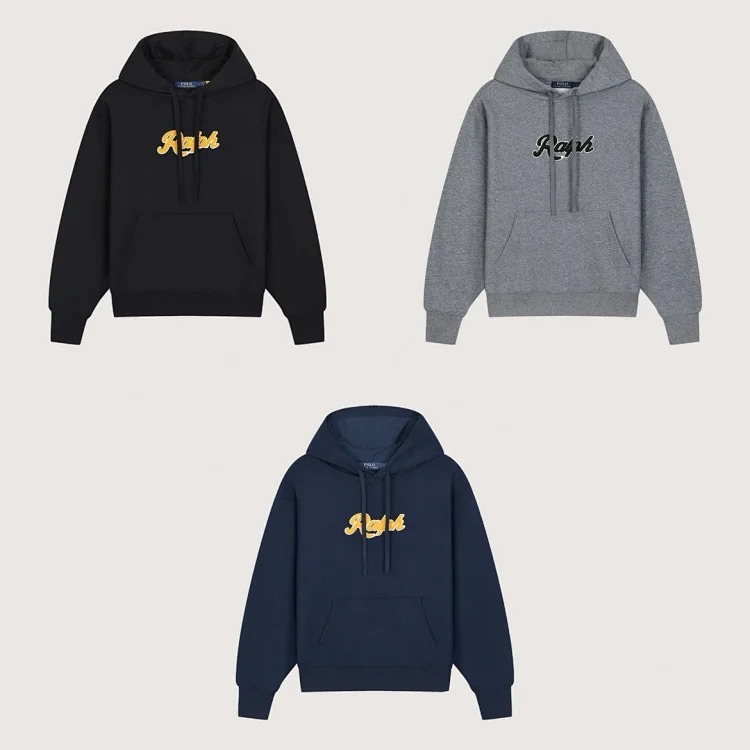 SS25 hooded slim fit letter print pullover long-sleeved sweatshirt for men