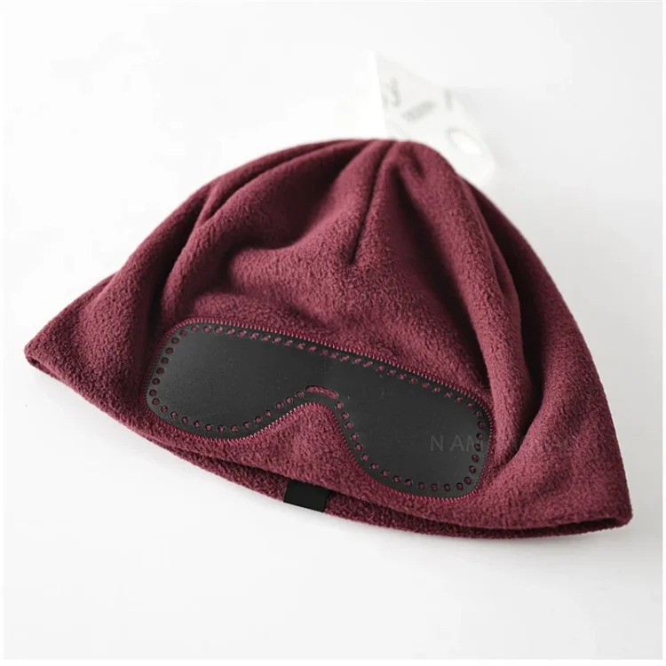 New autumn and winter outdoor warm polar fleece leather sunglasses pullover hat for men and women, simple, fashionable and trendy cold hat