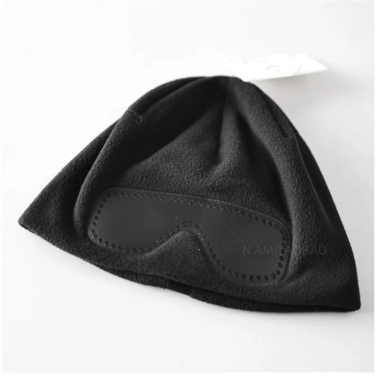 New autumn and winter outdoor warm polar fleece leather sunglasses pullover hat for men and women, simple, fashionable and trendy cold hat
