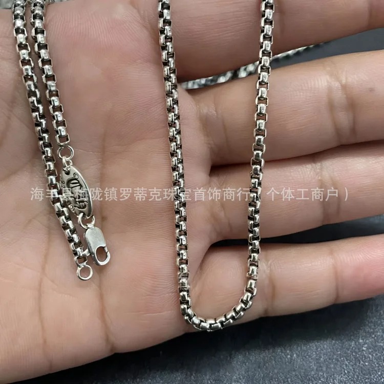 Chrome Hearts CH trendy brand retro distressed Crow necklace wholesale men's and women's double-sided sword cross flower necklace European and American sweater chain image 2