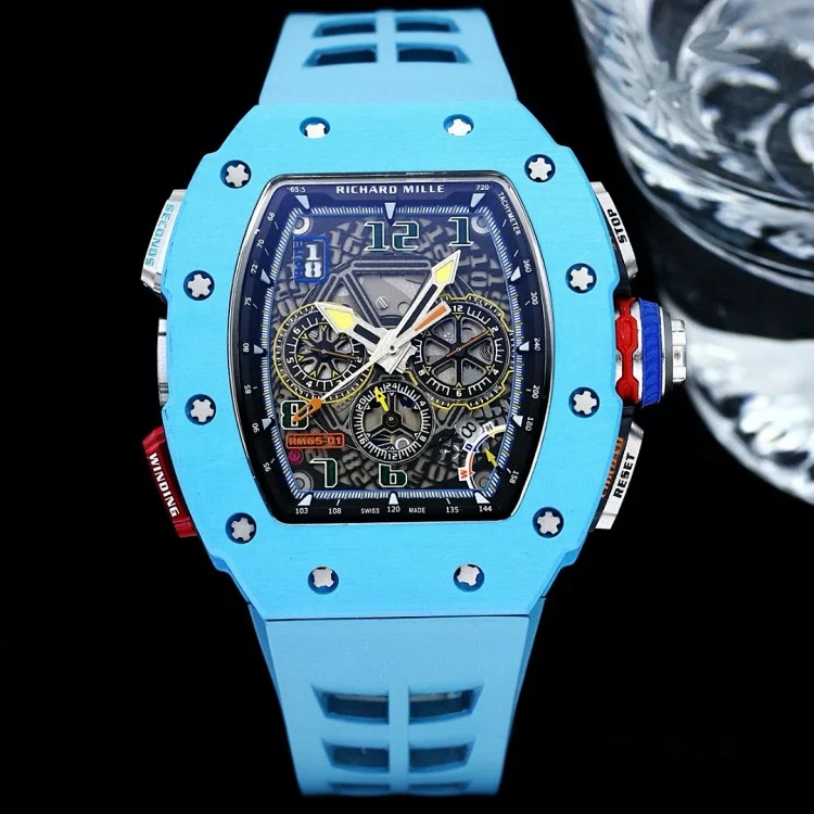 RM65-01 New Colors Vibrant Yellow Tiffany Blue New Craftsmanship Fashionable and More Avant-Garde Hollow Design Latest Special Edition Premium Men’s Watch