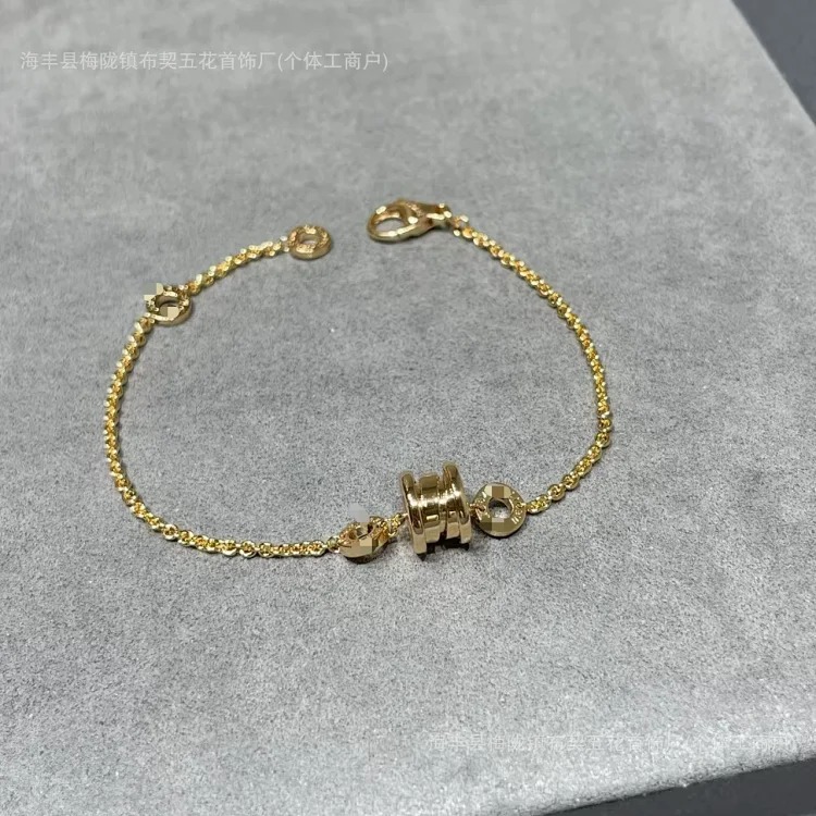 V gold high Baojia Seiko CNC full diamond spring bracelet rose gold thick plated 18K gold small waist bracelet image 4