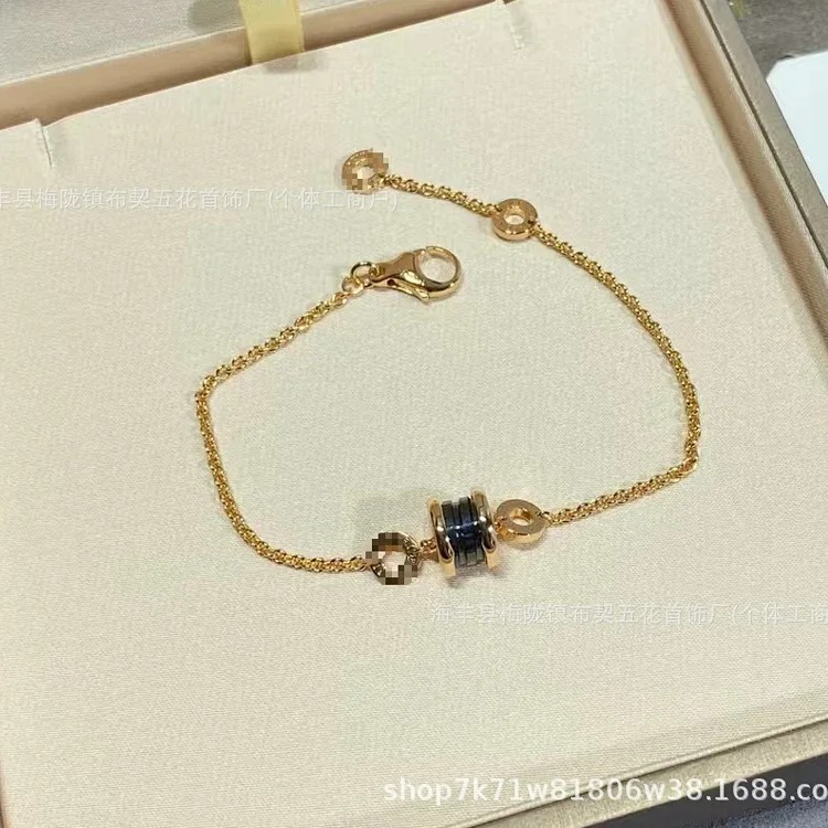 V gold high Baojia Seiko CNC full diamond spring bracelet rose gold thick plated 18K gold small waist bracelet image 6