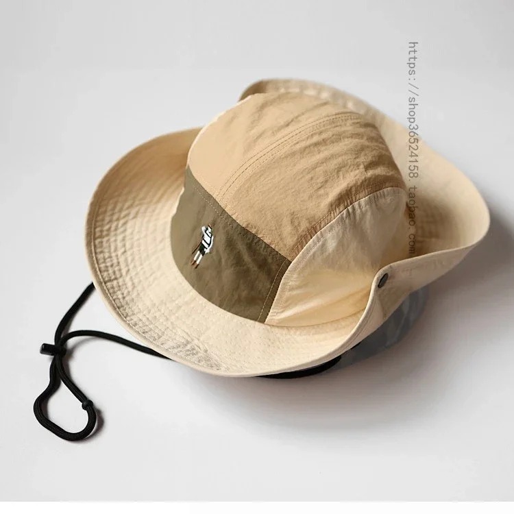 Mountaineering hat women's new summer retro color matching sun protection hat men's casual fishing jungle camping hat trendy