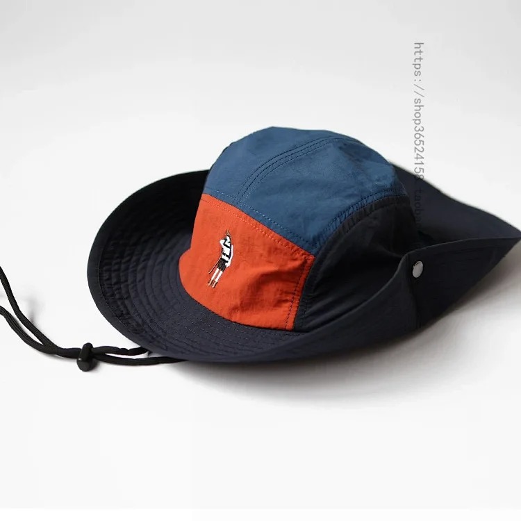 Mountaineering hat women's new summer retro color matching sun protection hat men's casual fishing jungle camping hat trendy