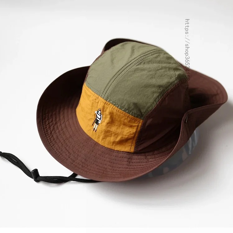 Mountaineering hat women's new summer retro color matching sun protection hat men's casual fishing jungle camping hat trendy