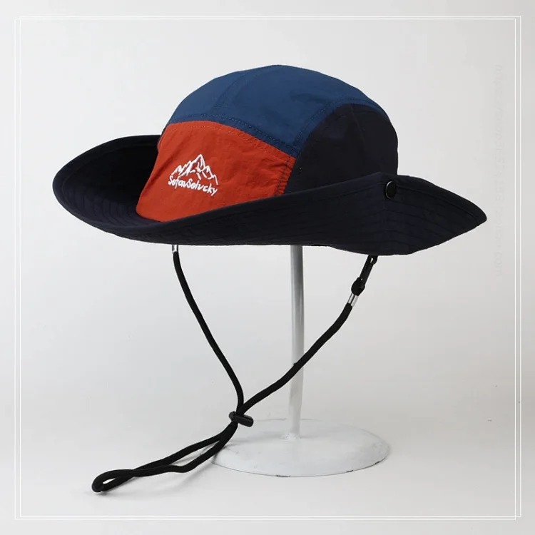 Mountaineering hat women's new summer retro color matching sun protection hat men's casual fishing jungle camping hat trendy