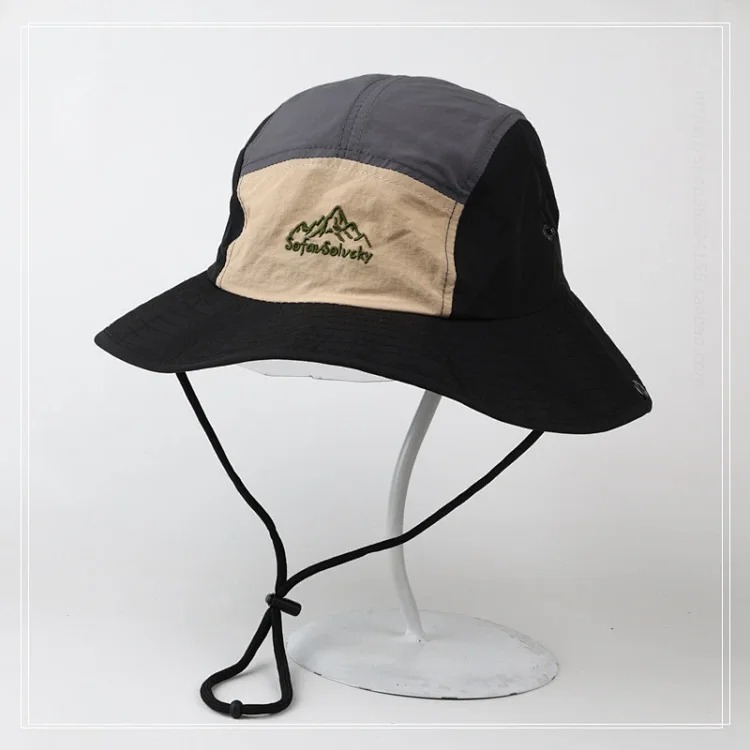 Mountaineering hat women's new summer retro color matching sun protection hat men's casual fishing jungle camping hat trendy