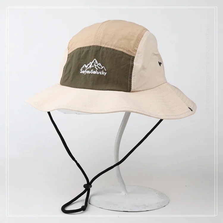 Mountaineering hat women's new summer retro color matching sun protection hat men's casual fishing jungle camping hat trendy